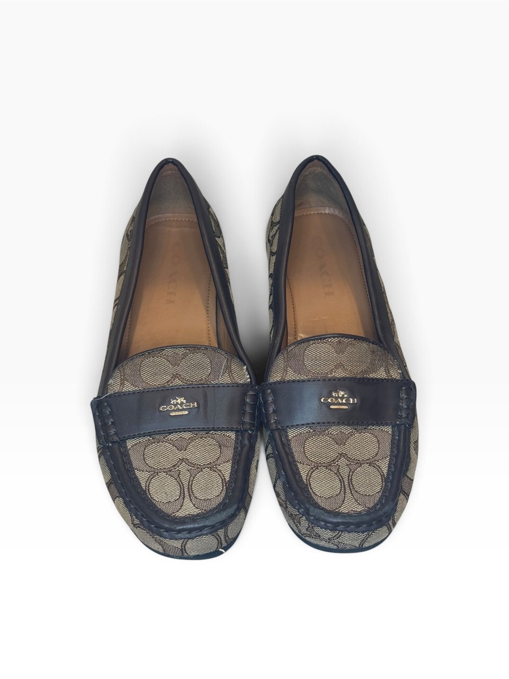 Coach Odette Signature Jacquard Driving Loafers Brown Women’s 9B A01921
